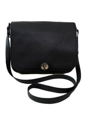 FURLA Melody EUC  Pebbled Black Leather medium Crossbody Bag